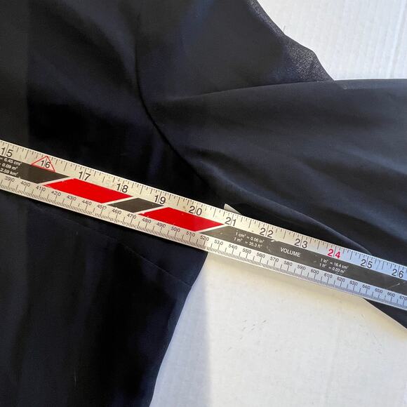 BCX Chiffon Shift Dress 3/4 Sleeve Scoop Neck Bell Sleeve Black XL - Picture 3 of 11